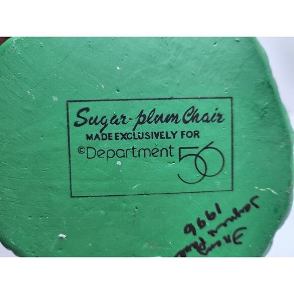 Vintage Department 56 The Sugar Plum Chair Christmas Setting Cat Chair Figurine - Picture 5 of 8